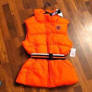 WEAR by Erin Andrews womens NFL team apparel Orange Bears vest with belt